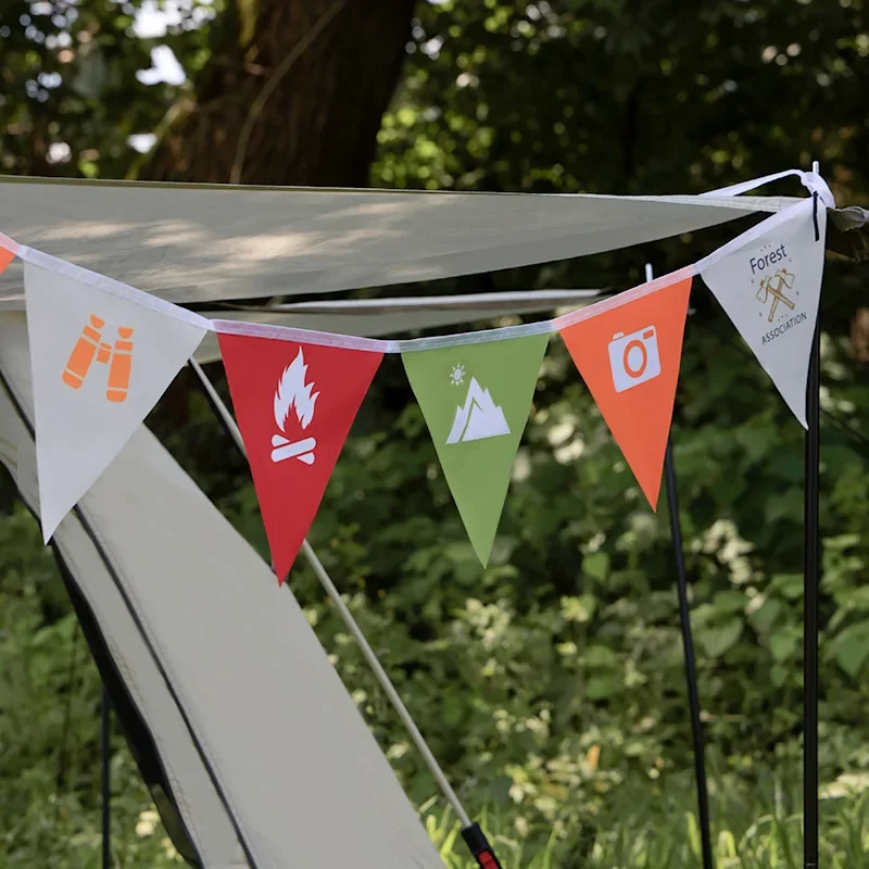 Outdoor camping canopy tent flag Camping party flag Christmas decorations Holiday team bunting camp flag