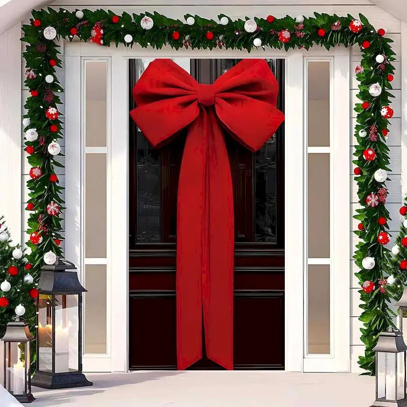 VIKAMA Santa Bow Cartoon Bell Noren Door Curtain, 6 Designs, Doorway Decor for Bedroom Living Room Kitchen