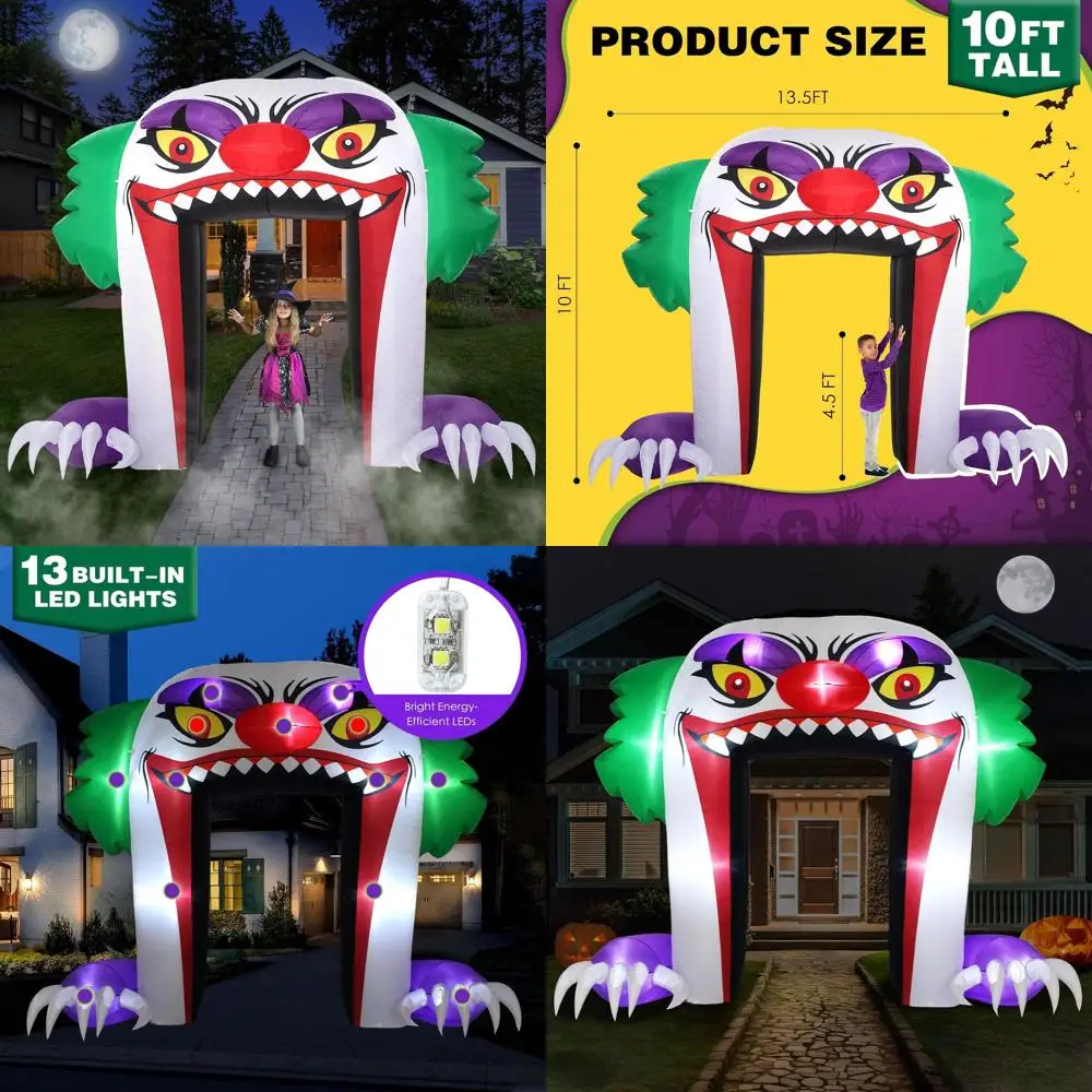 

Страшный клоун на Хэллоуин, арка, надувные уличные украшения для переднего двора, газона, сада, декор