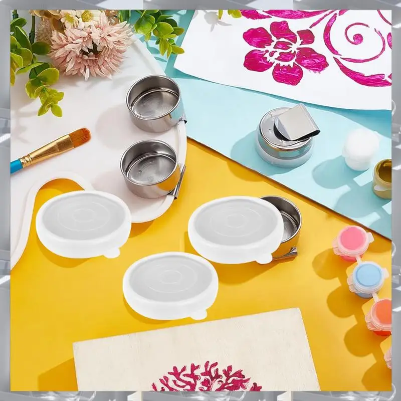 

Hot Selling-4 Pcs Oil Painting Cups Single Palettes Container Dipper Pallete Cups Fordrawing,4 Pcs Oil Painting Cups Single Pale