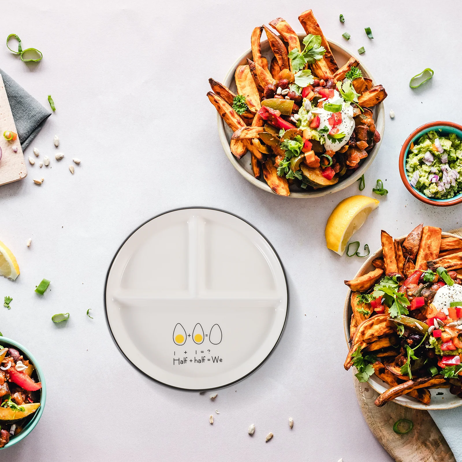 

2 шт. разделенные керамические тарелки с 3 ракушками, сервировочная тарелка для еды для дома, отеля, духовки, микроволновой печи, керамическая тарелка, бытовая посуда