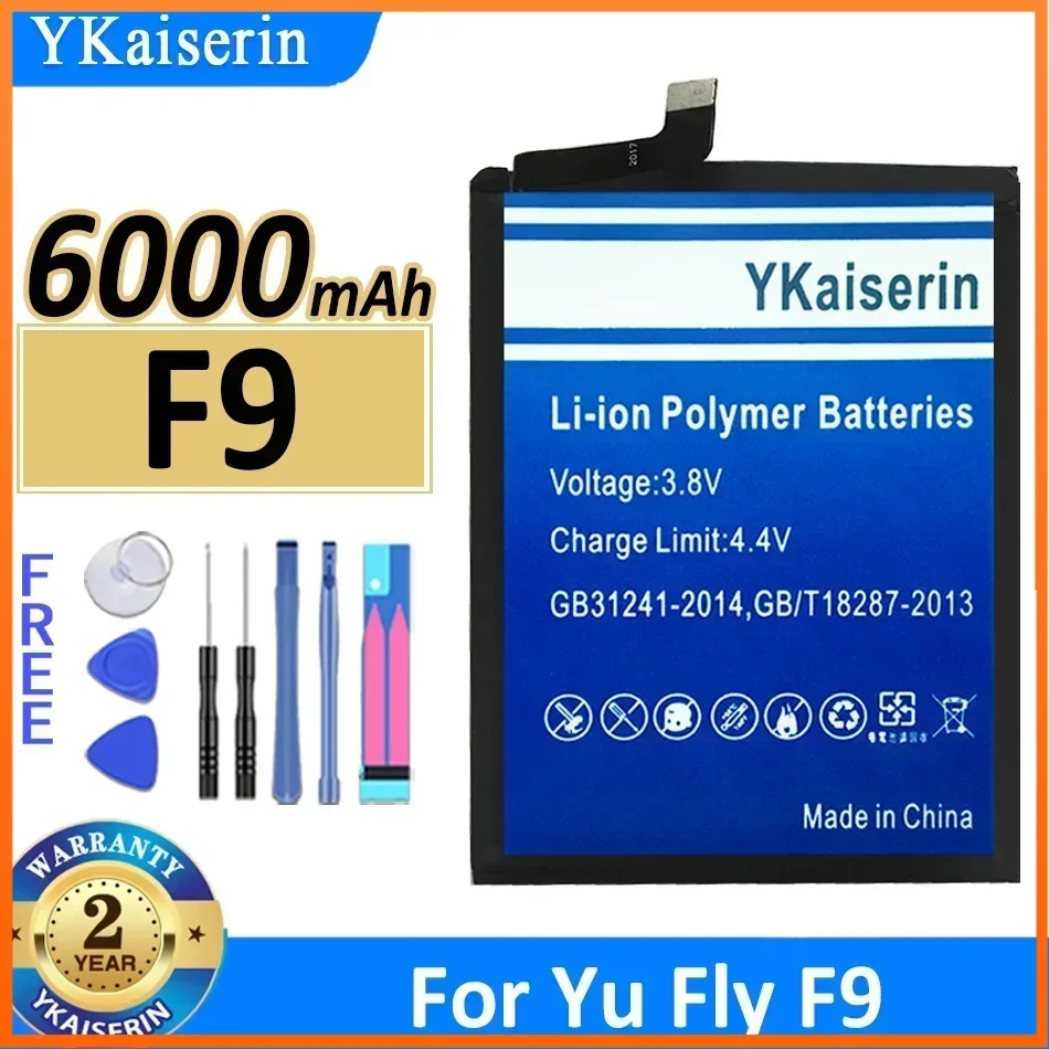 

Мощная запасная батарея ykaisсеребрин 6000 мАч F 9 для Yu Fly F9 TY001/JKCW Bateria гарантия 1 год