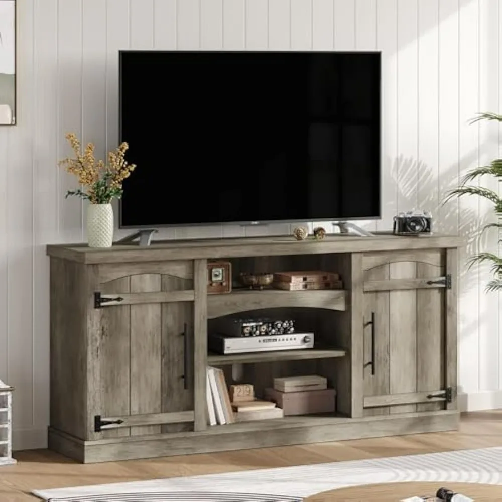 

-For 66 Inch TV Stand for 75 Inch TV with Power Outlet, Entertainment Center with Storage Cabinets and Adjustable Shelves,*