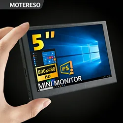 MOTERESO mini Monitor 5 inch HDMI USB Powered 800x480 IPS LCD Little Screen Display Aida64 for PC Case Temperature Monitoring