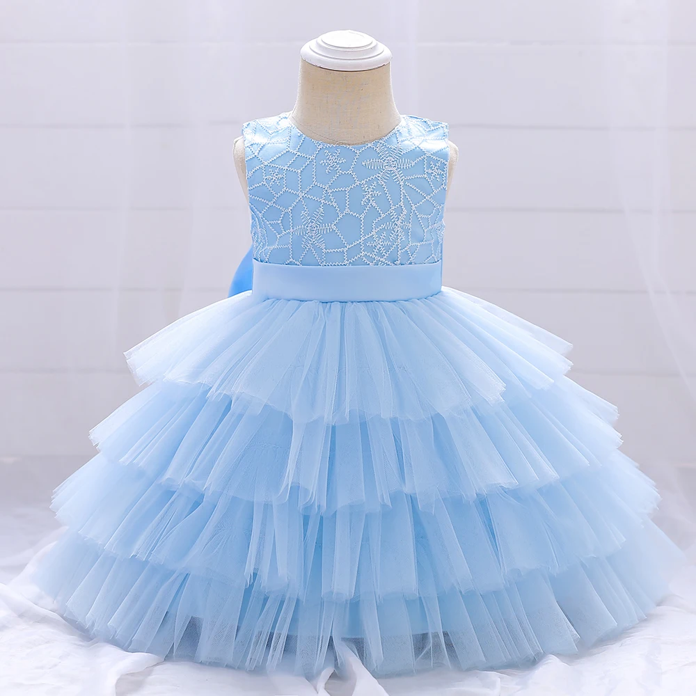 Summer Flower Princess Kids Baby Dress For Girls 1 Years Birthday Party Wedding Bow Dresses Christmas Baptism Prom Girl Clothes