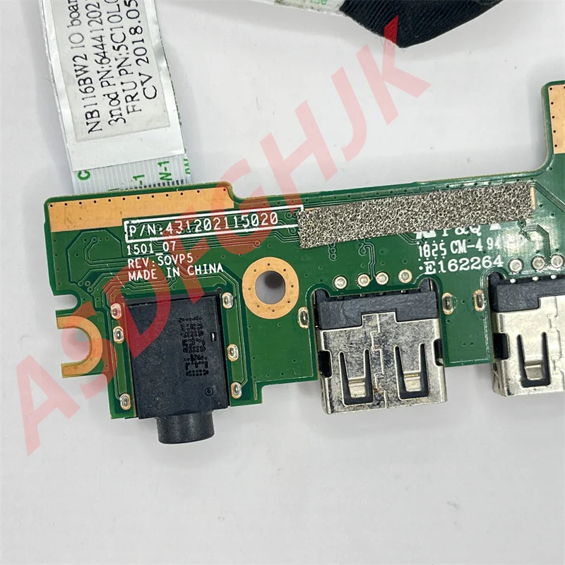 For Lenovo IdeaPad 100E 100S-14BR N22 USB audio port small board P/N: 431202113020 1501-07 REV: SOVP4 with cable 5C50L06254