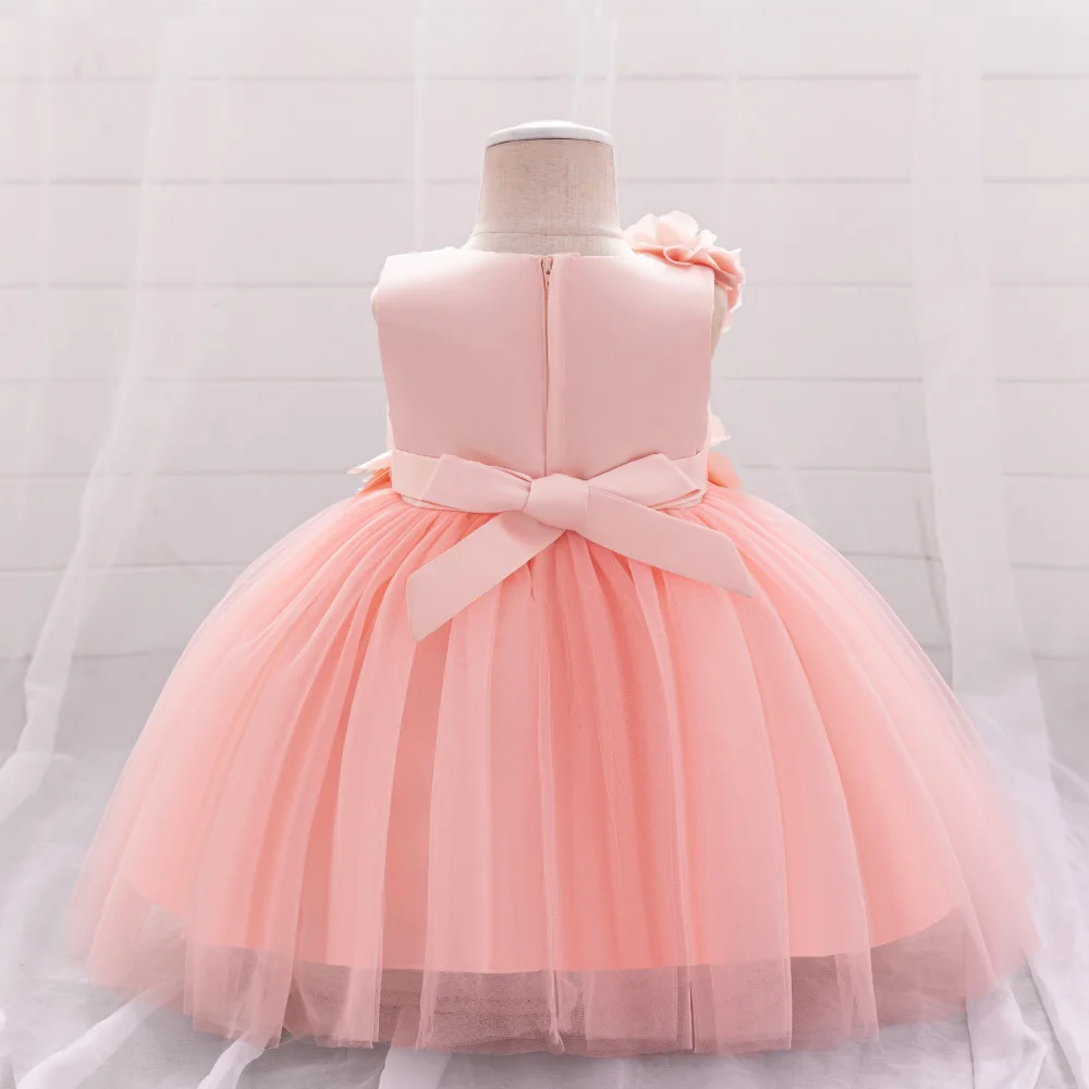 Toddler Flower Wedding Party Dress Girls 1st Birthday Tutu Gown Baby Lace Summer Daily Dresses Kids Holiday Christmas Csotumes