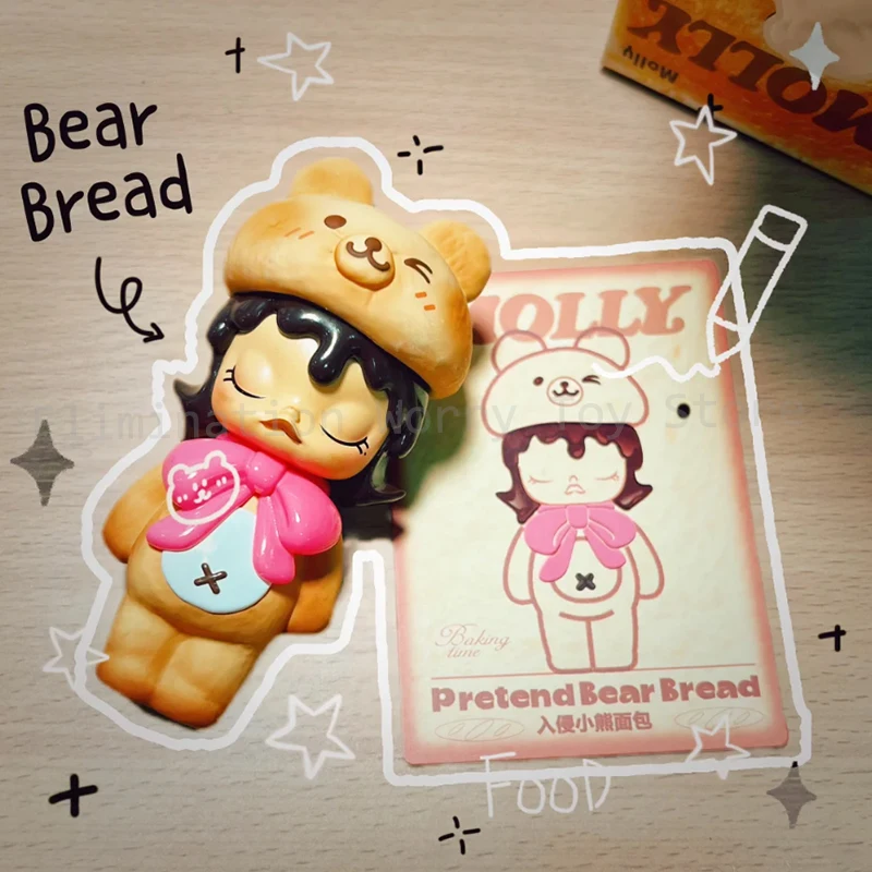 NEW Genuine Blind Box Molly Breadhead Series Figurine Doll Molly Baking Time Carb Lover Mystery Box Collection Decoration Toy