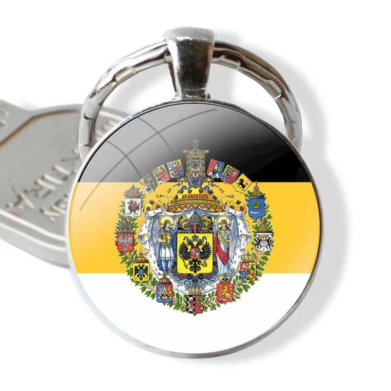 Armenia Albania Russia flag Emblem 25mm Glass Cabohcon Keychain Key Rings for Women Men Jewelry Gift