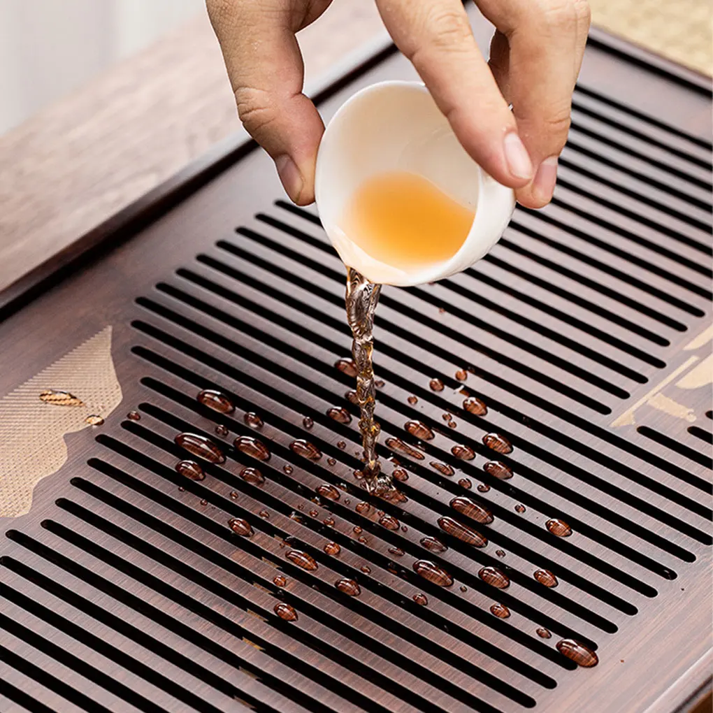 New Chinese Natural Bamboo Tea Tray Water Storage Kung Fu Tea Set  Dry Wet Dual Use Simple Tea Board Tea Storage Tray