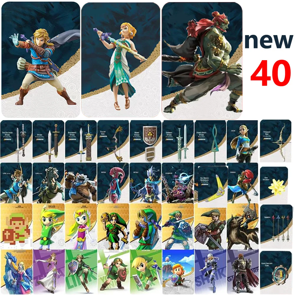 NEW 40 Zelda Amiibos Cards Apply to the Legend of Zelda: Tears of the Kingdo and the Legend of Zelda Latest Paragliding