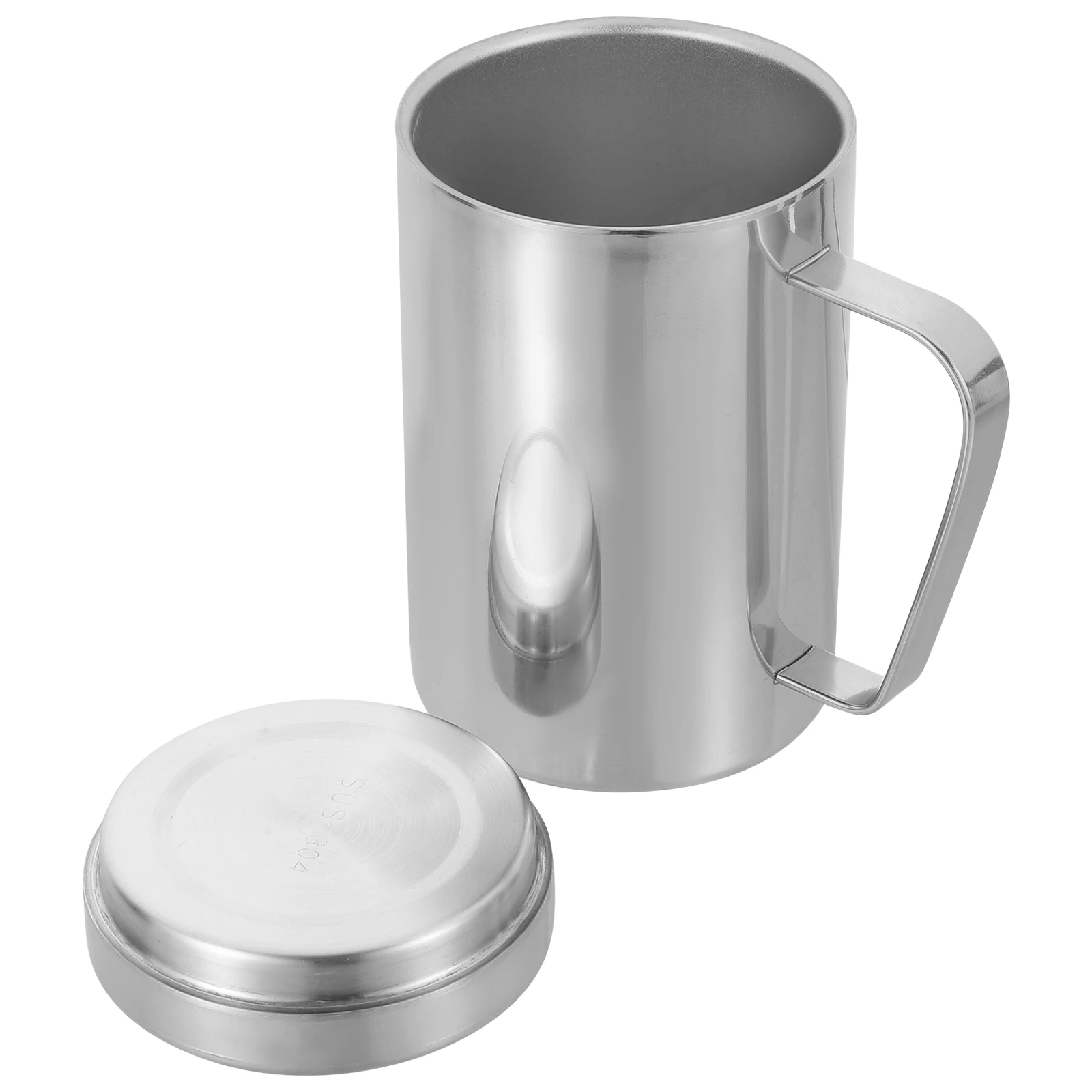 

Stainless Steel Mug Premium Heat Resistant Coffee Ergonomic Handle Daily Use Household Desktop Milk Cup Cold Beverage Container