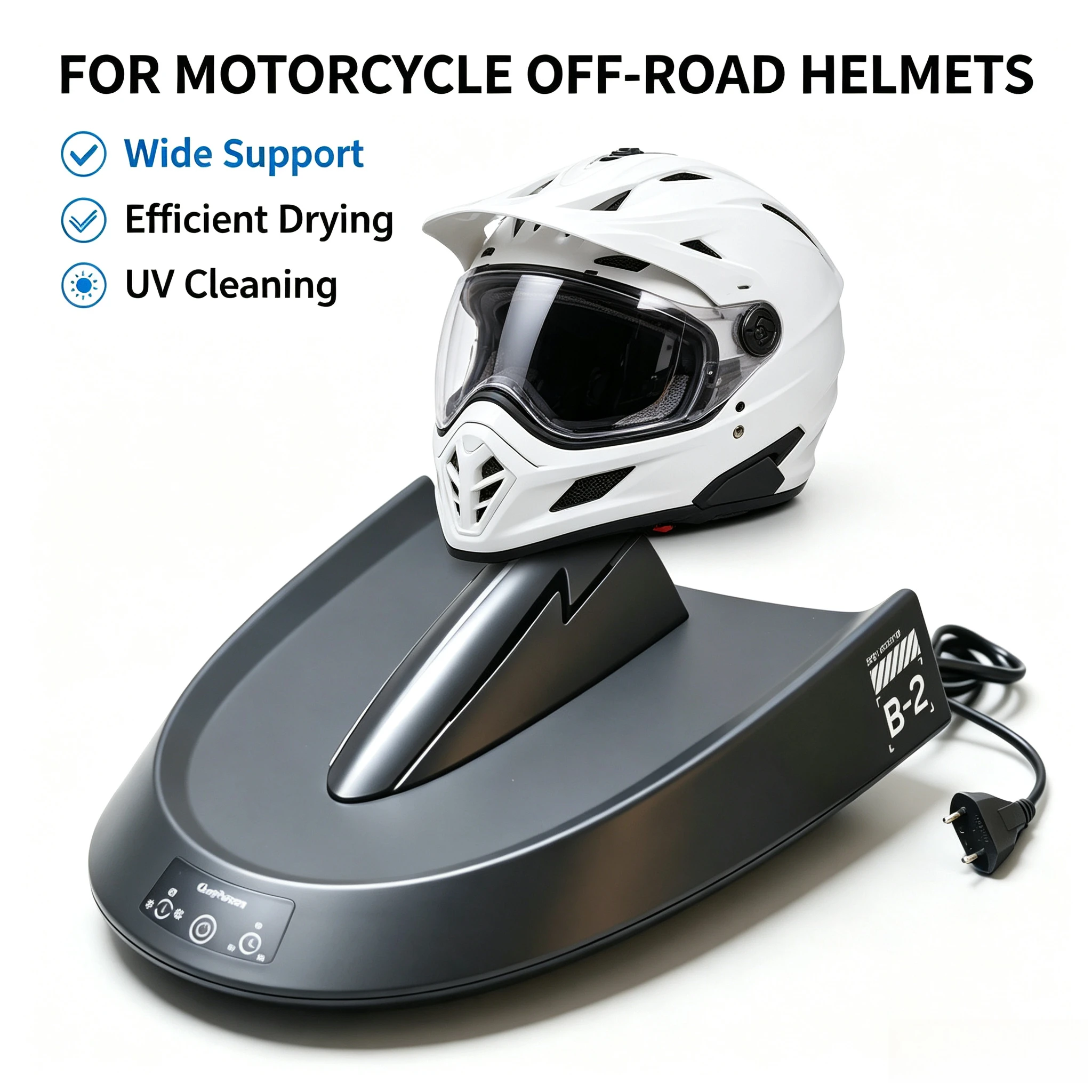 Smart Motorcycle Helmet Dryer Features Sterilization Dust Removal Functions Temperature Control Ambient Lighting