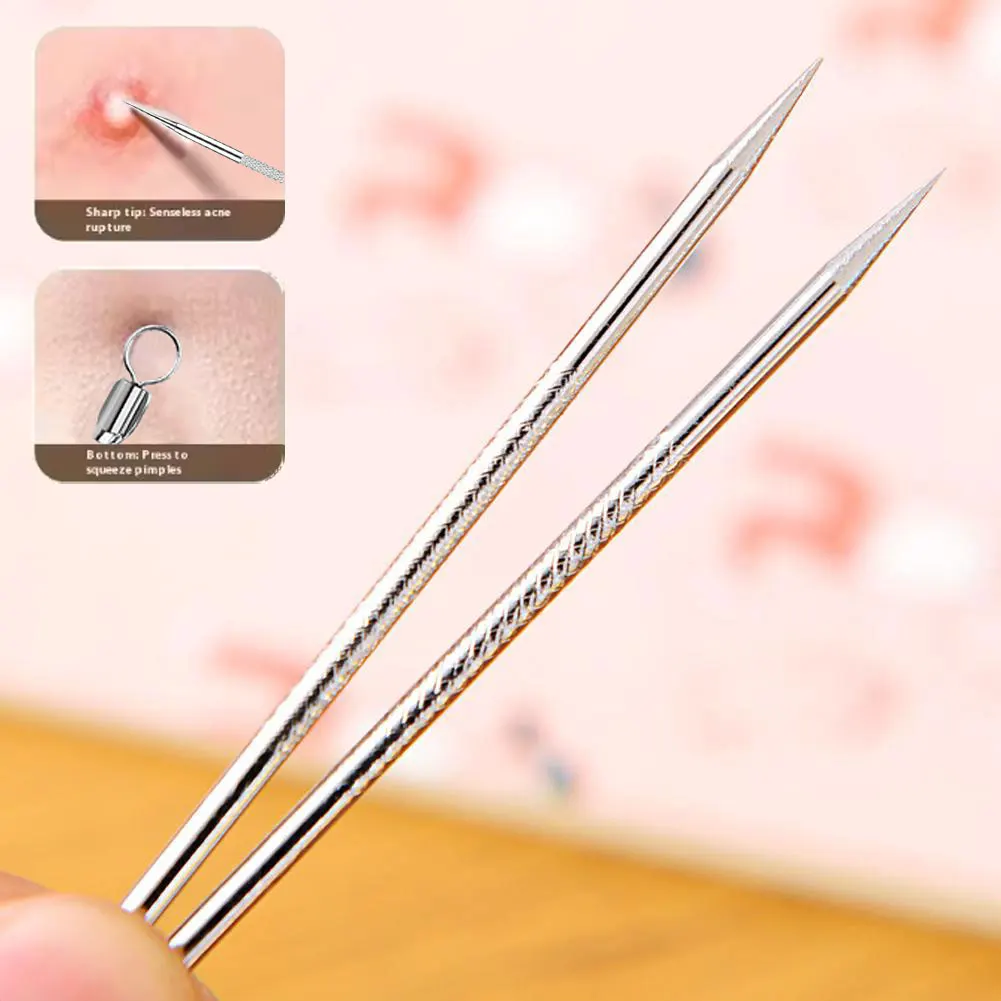 الفولاذ المقاوم للصدأ حب الشباب إبرة الرؤوس السوداء Comedone بقعة سوداء بثرة العيب مزيل العناية بالبشرة النساء الجمال أدوات علاج حب الشباب #1