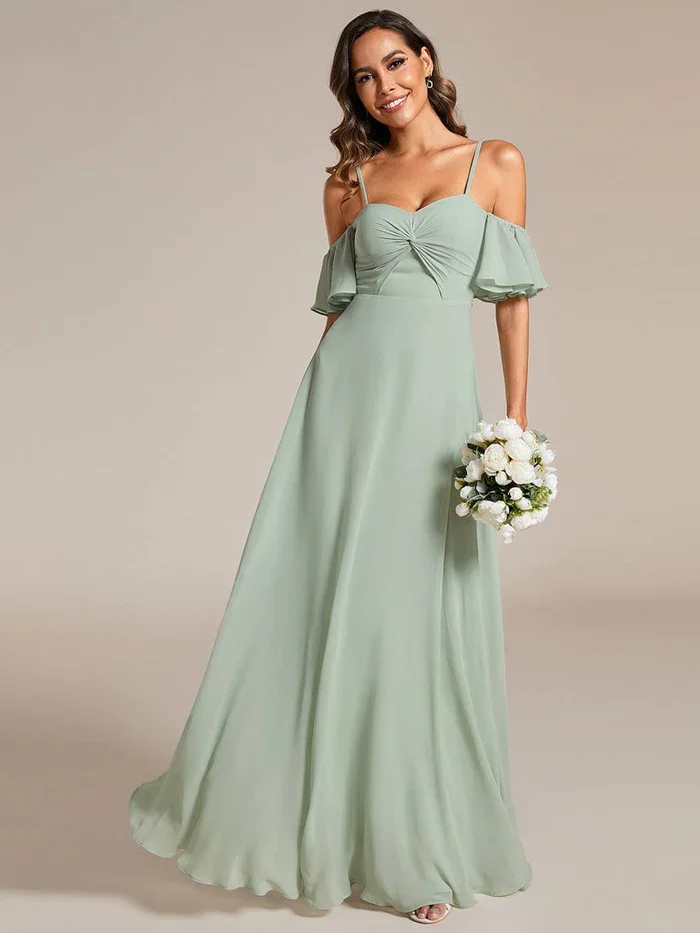 Ever Pretty sweetheart neckline spaghetti strap A-line chiffon bridesmaid dress