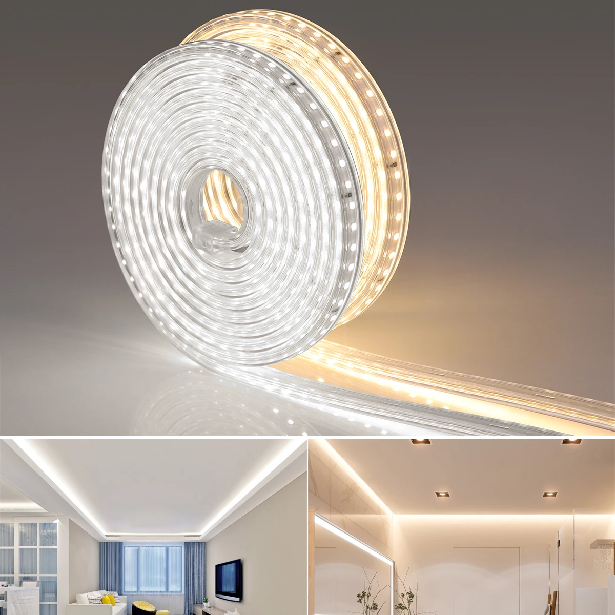 High Bright LED Strip Light 2835 Waterproof 110V US Plug 220V EU Plug 120 LEDs/m Light Indoor Outdoor Lighting Room Decor Lamp