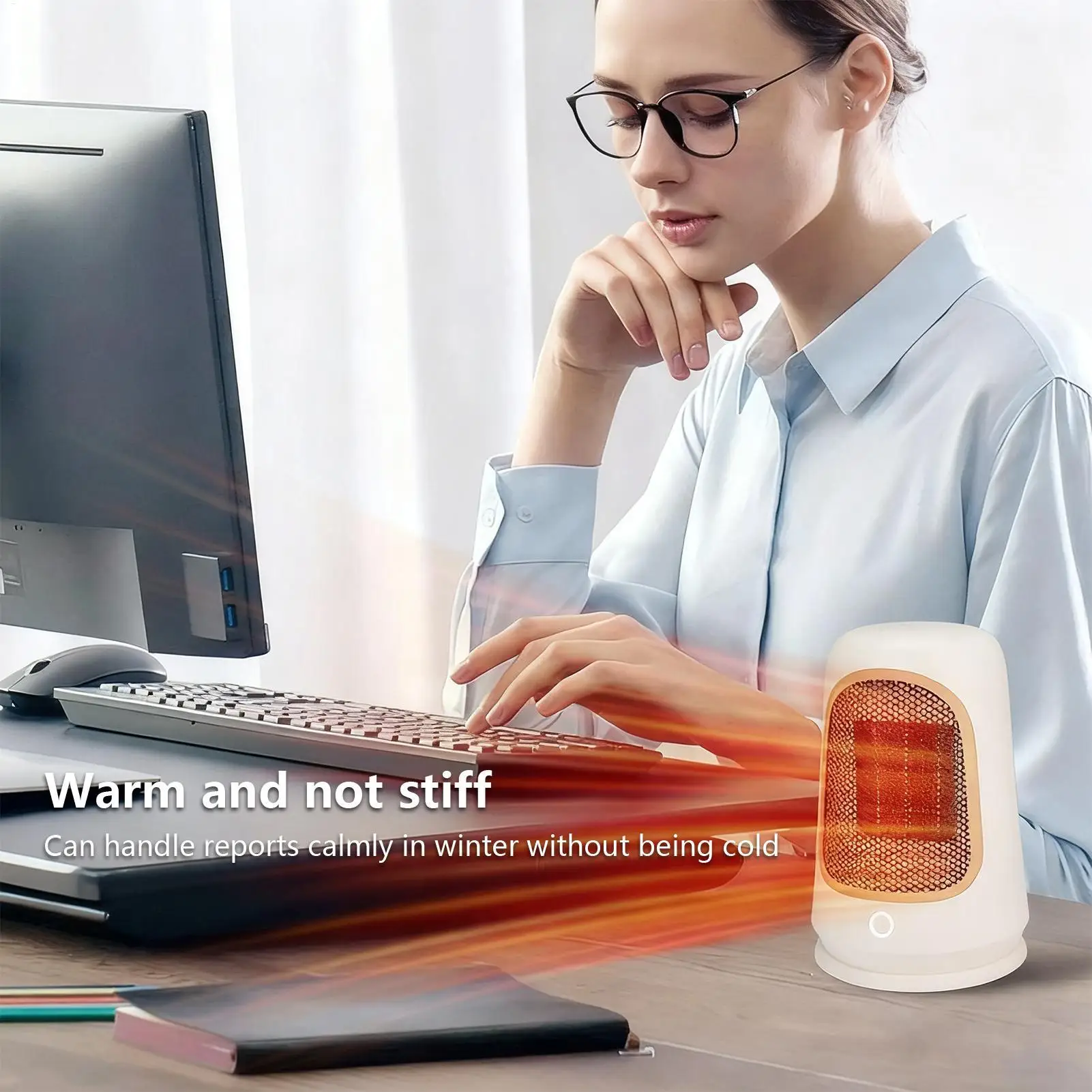 

Компактный умный 2-скоростной электрический обогреватель для спальни, пожилых женщин, мужчин, взрослых, пожилых людей, учебы, палатки для кемпинга, общежития