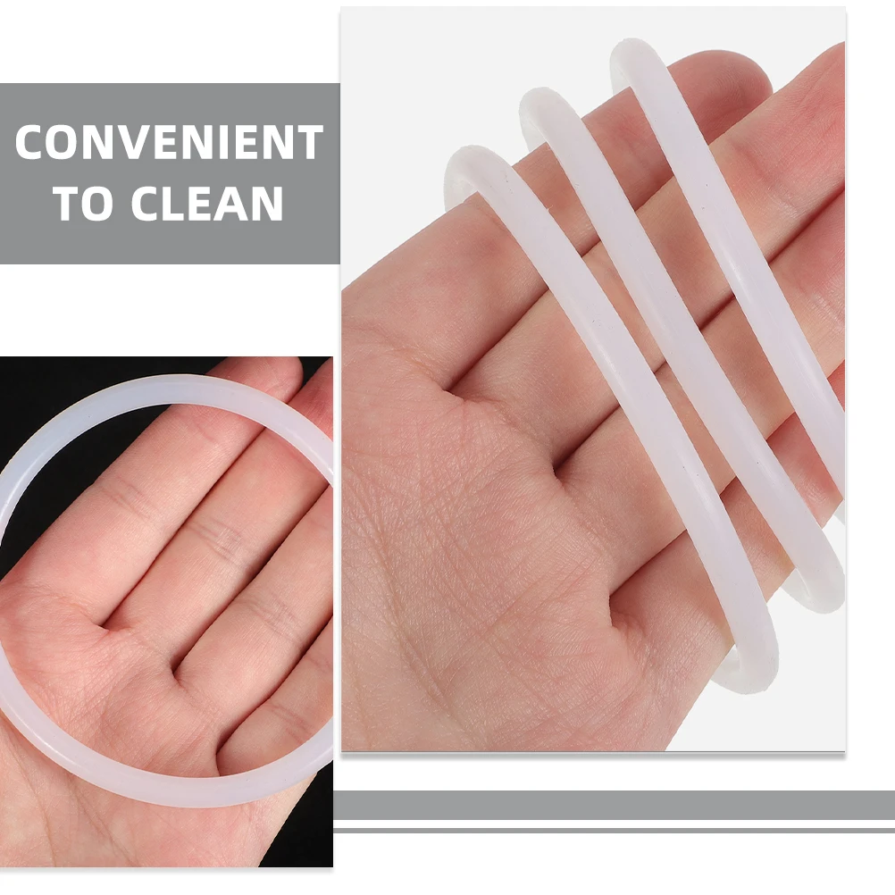 

3 Pcs Music Bowl Washer Rubber Rings for Singing Bowl Crystal Sound Gasket Accessories White Instrument