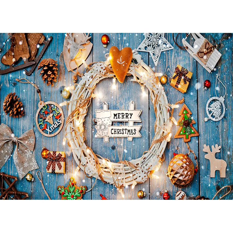 Christmas Tree Presents Flower Wreath Photography Backrops Window Pink House Door Anniversary New Year Photo Background DRG-03