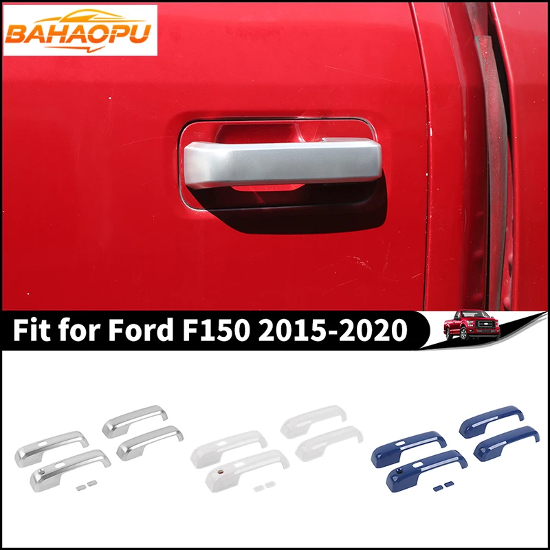 BAHAOPU Car Exterior Door Grab Handle Shell Fit For Ford F150 2015 2016 2017 2018 2019 2020,ABS Chrome Decoration Accessories