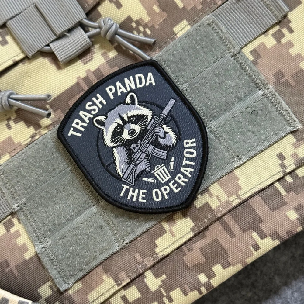 Patch brodé PANDA OPERATOR, badge moral tactique militaire, brassard imprimé, patchs auto-agrippants pour sac à dos