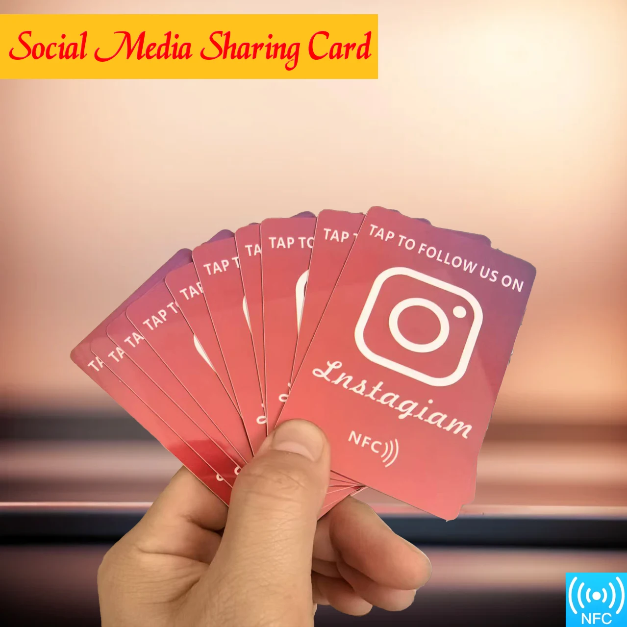 1/2/5/10 instagram Reviews Tap NFC Card Social Media Sharing Card Reusable Review Tap Card NFC Tap Cards Boost Your Business