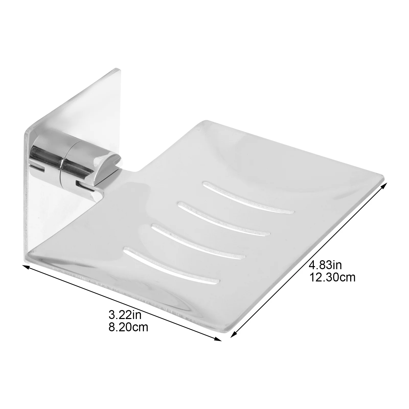 

Premium Stainless Steel Soap Dish Holder Punch-Free Self-Draining Soap Storage Rack for Bathroom Kitchen Wall Mount