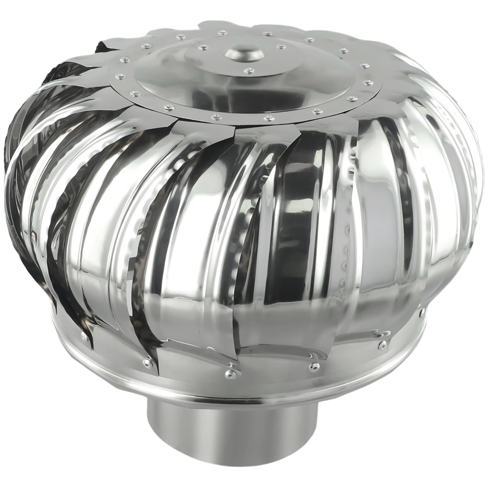 1x Rotating Stainless Steel Chimney Cowl Cap Protects Flue Pipe Ventilation Smoke Evacuator Flue Rainproof Ventilating Fan