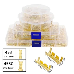 105/150/260/480 pces/box 453 453c guia terminal em forma de u inserções frias conectores terminal frio dentes pequenos fáscia terminal