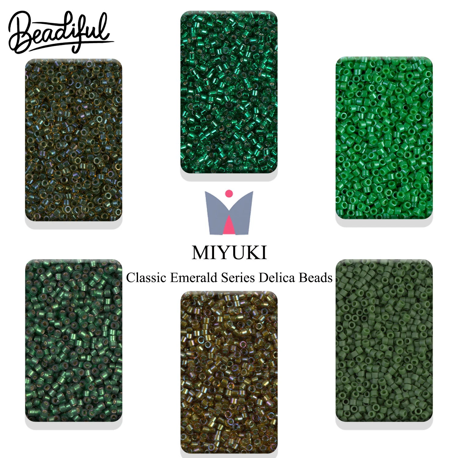

BEADIFUL 10g/2000pcs MIYUKI DELICA BEADS 11/0 - Botanical Emerald Series Japan Glass Seed Beads for DIY Jewelry Crafting