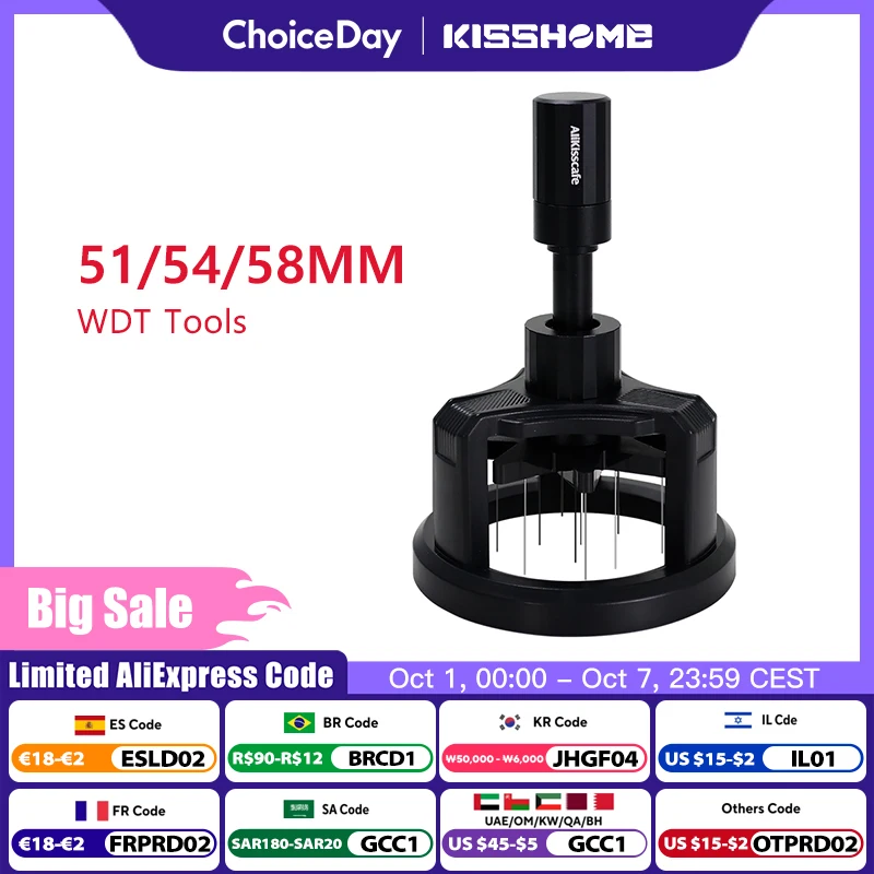 Alikisscafe Espresso Stirrer Distribution Tool Rotary Coffee Needle Distributor For 51mm 53mm 58mm Portafilter Barista WDT Tools