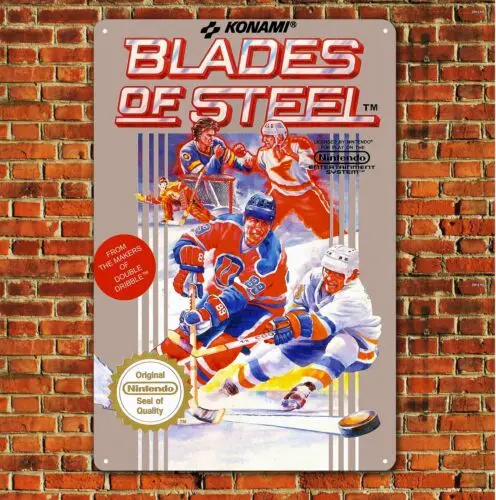 Blades Of Steel Metal Poster - Nes Video Game Tin Sign (Size 20x30cm)