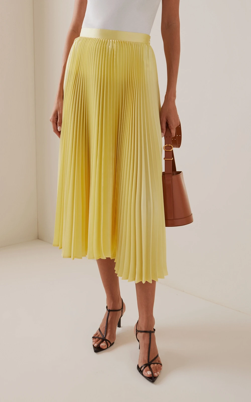 Elegant A-Line Pleated Chiffon Midi Skirt High Waist Pastel Gradient Summer Fashion Trend – Lightweight Women’s Casual Chic