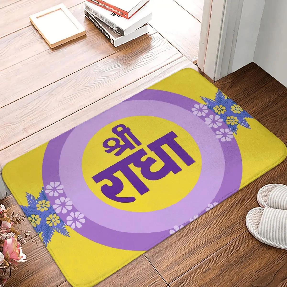 Shiva India God Bath Mat Shri Radha Lavender Yellow Doormat Living Room Carpet Outdoor Rug Home Decor