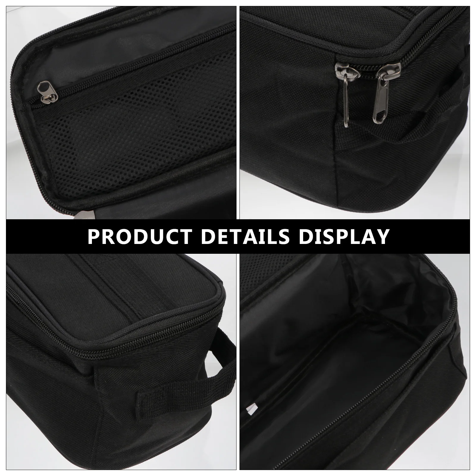 

Oxford Fabric Lunch Bag Black Drinks Cakes Snacks Fruits Meal Storage Zipper Lightweight Portable Picnic Container Kitchen Bar