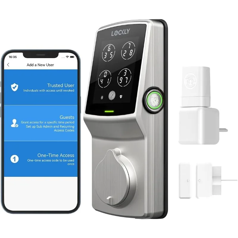 Lockly Secure Pro Deadbolt, Wi-Fi Smart Lock, Keyless Entry Door Lock, Smart Locks for Any Doors,PIN Genie® Keypad, 3D Biometric