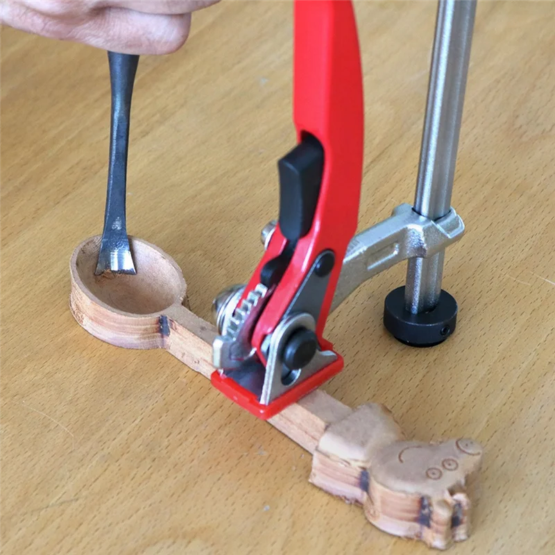 VEHO-Woodworking Table Clamp, Desktop Quick Clamp, Quick Positioning Clamp, Woodworking Workbench, Base Diameter 19Mm