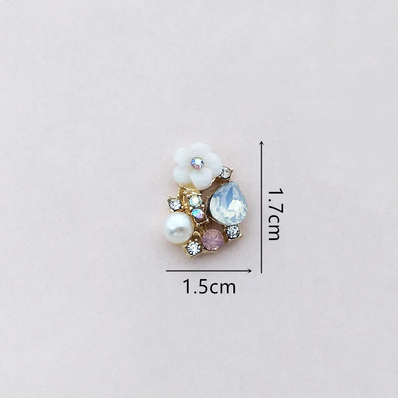 10 Teile/los Neue Legierung Ornamente Ohrringe Schmuck Strass Shell Blume Cube Blume Platte Legierung Schmuck Diy Handmade Zubehör