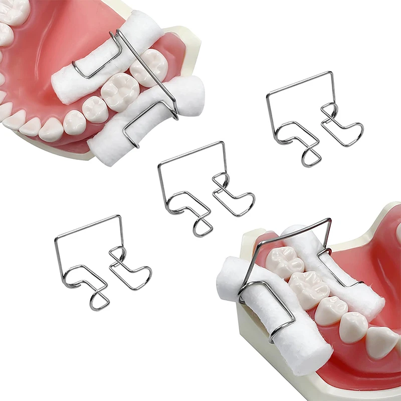 Aço inoxidável Dental Algodão Rolo Clipe, Autoclaváveis Esterilizável, Clínica Ortho, Dentista Lab Suporte Suprimentos, 4Pcs