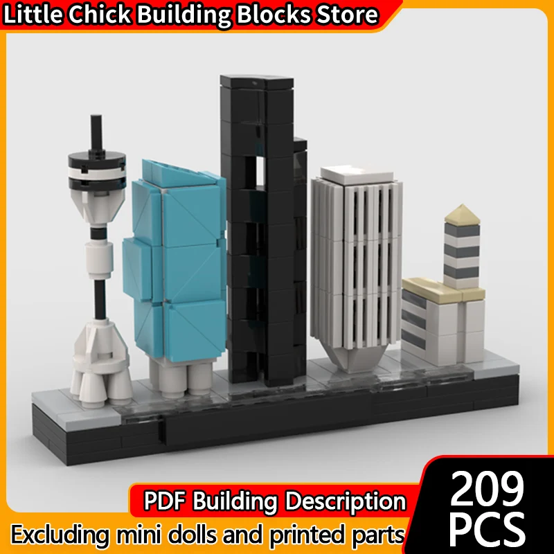 

City Street View Model MOC Building Bricks Seattle Skyline Modular Technology Children Holiday Gifts Assemble Toys Suit