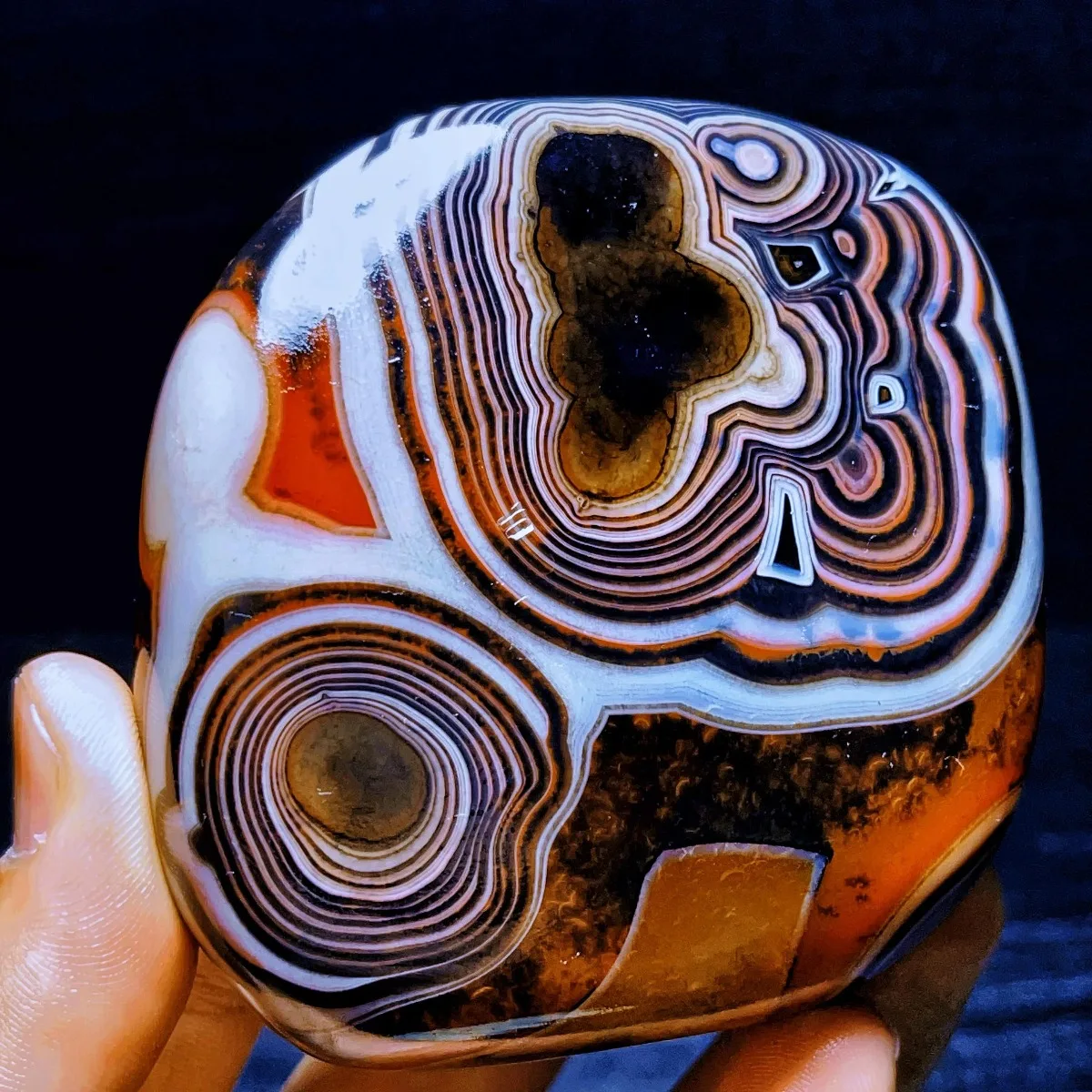4PC Vibrant Color Banded Agate Worry Stone, Gift Stone, Tumbled Polished, Home Decor, Natural Stone, Crystal Collection