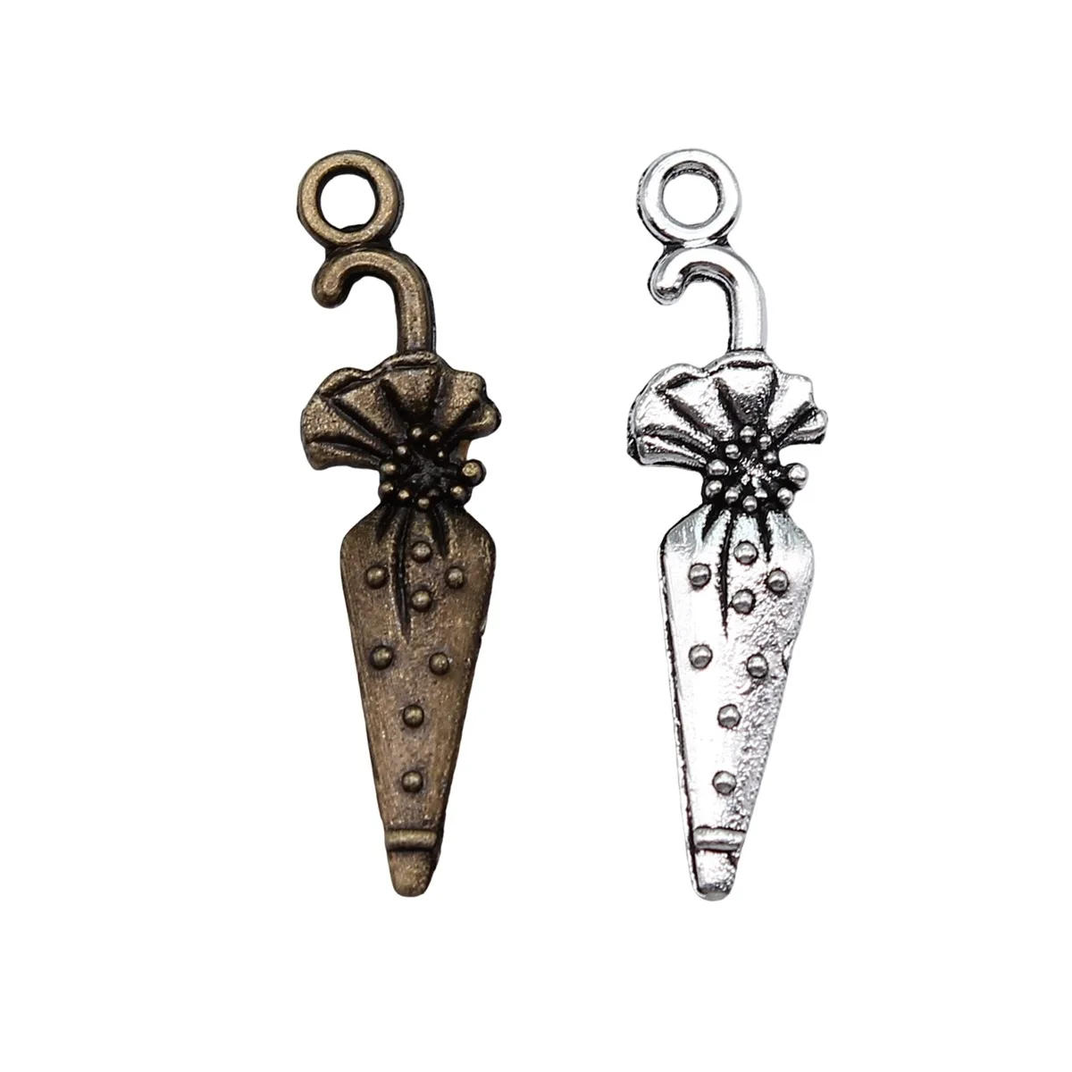 WYSIWYG 20pcs 7x26mm 2 Colors Antique Bronze Color Antique Silver Color Umbrella Charms For DIY Jewelry Making view 2