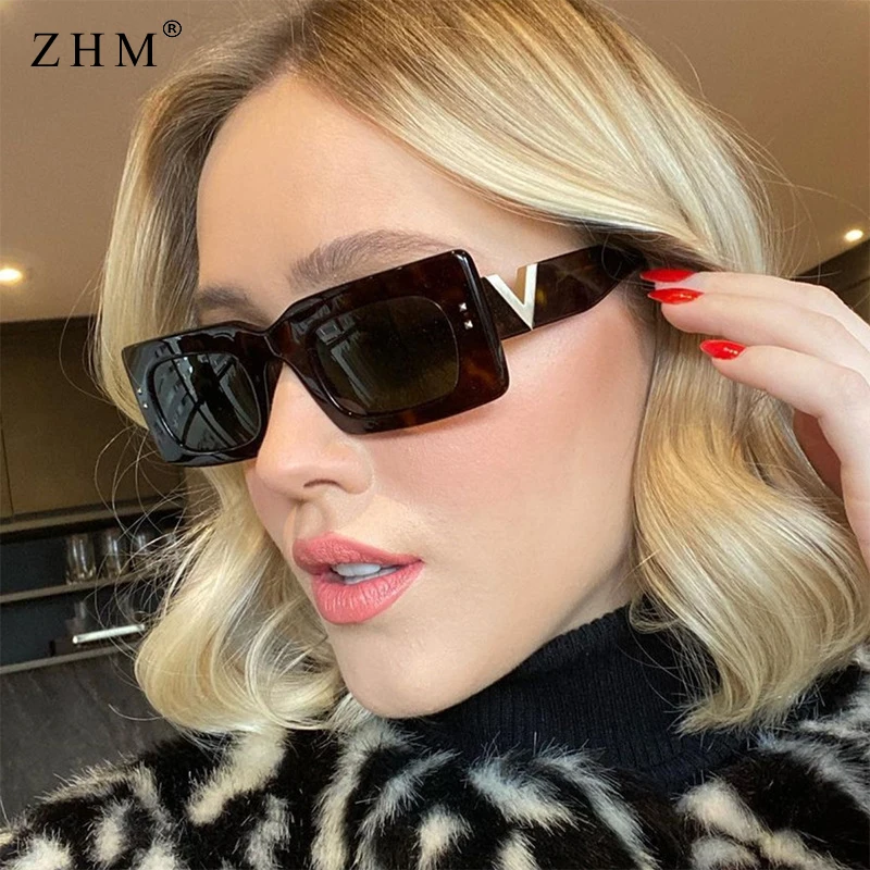 

New Y2K Retro Cat Eye Frame Sunglasses Women Luxury V Sun Glasses Personalized Small Frame Men Fashion Rectangle Glasses UV400