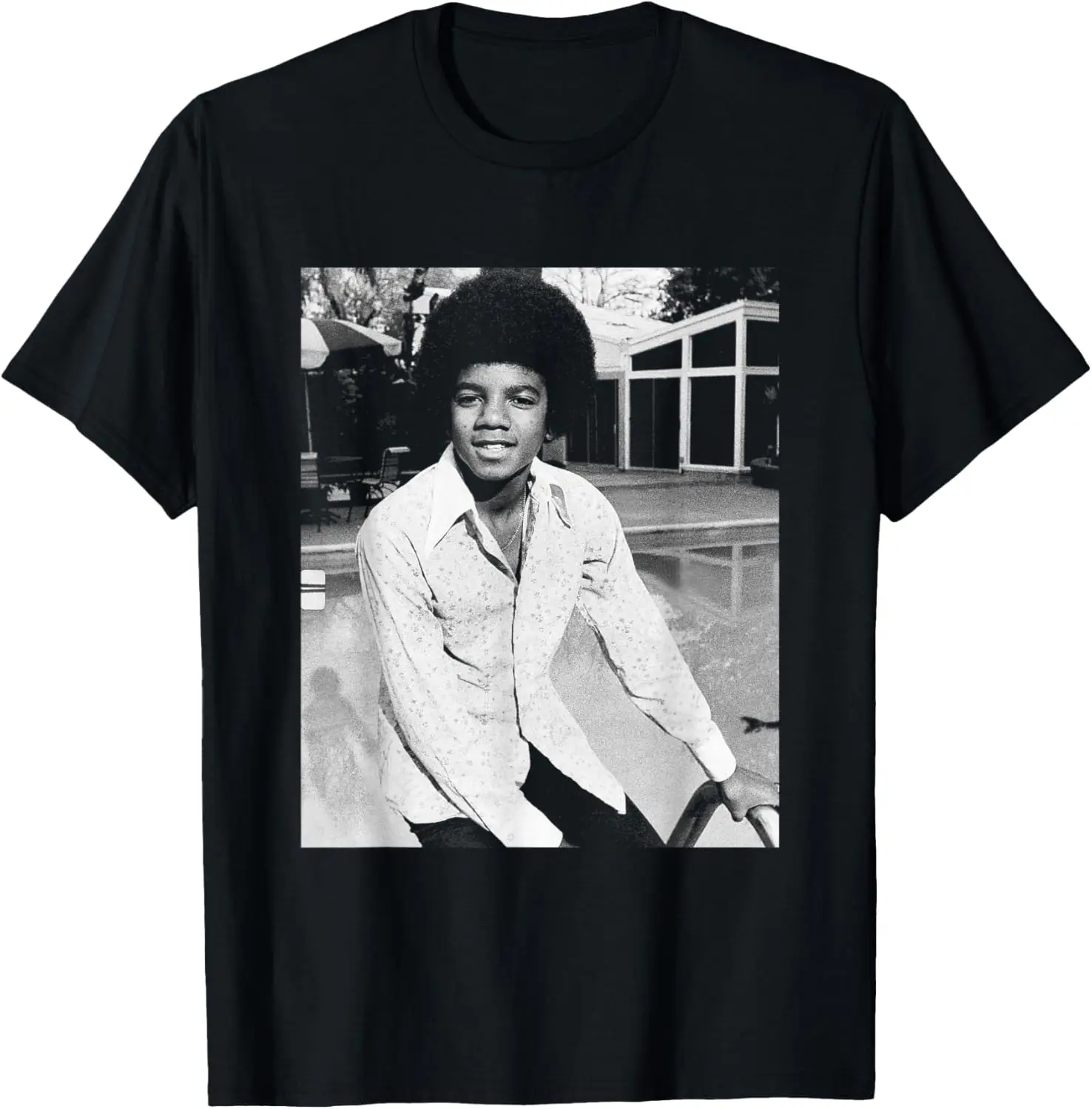 Michael At LA Home The Jackson 5 1975 T-Shirt Unisex Pure Cotton Short-Sleeve Tee – Comfortable, Soft, Quick-Drying, and Suitable for Casual, Sports, and Outdoor Activities (Crew Neck)