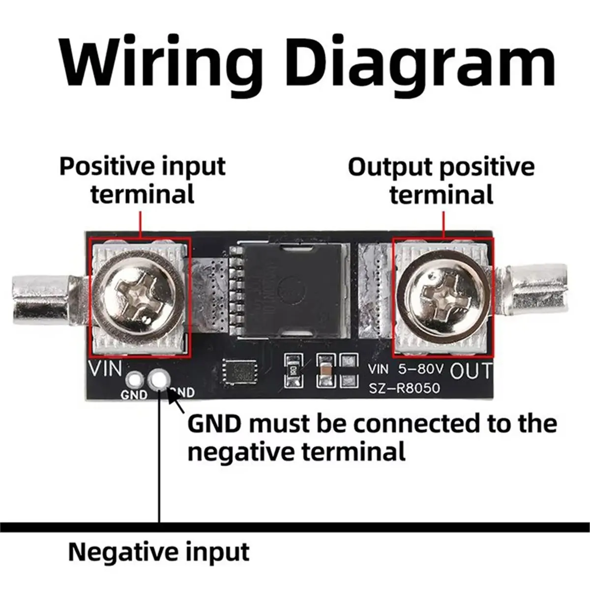update. 80V 50A High Current Ideal Diode Module for Solar Charging Circuit Reverse Current Protection Module with Terminal