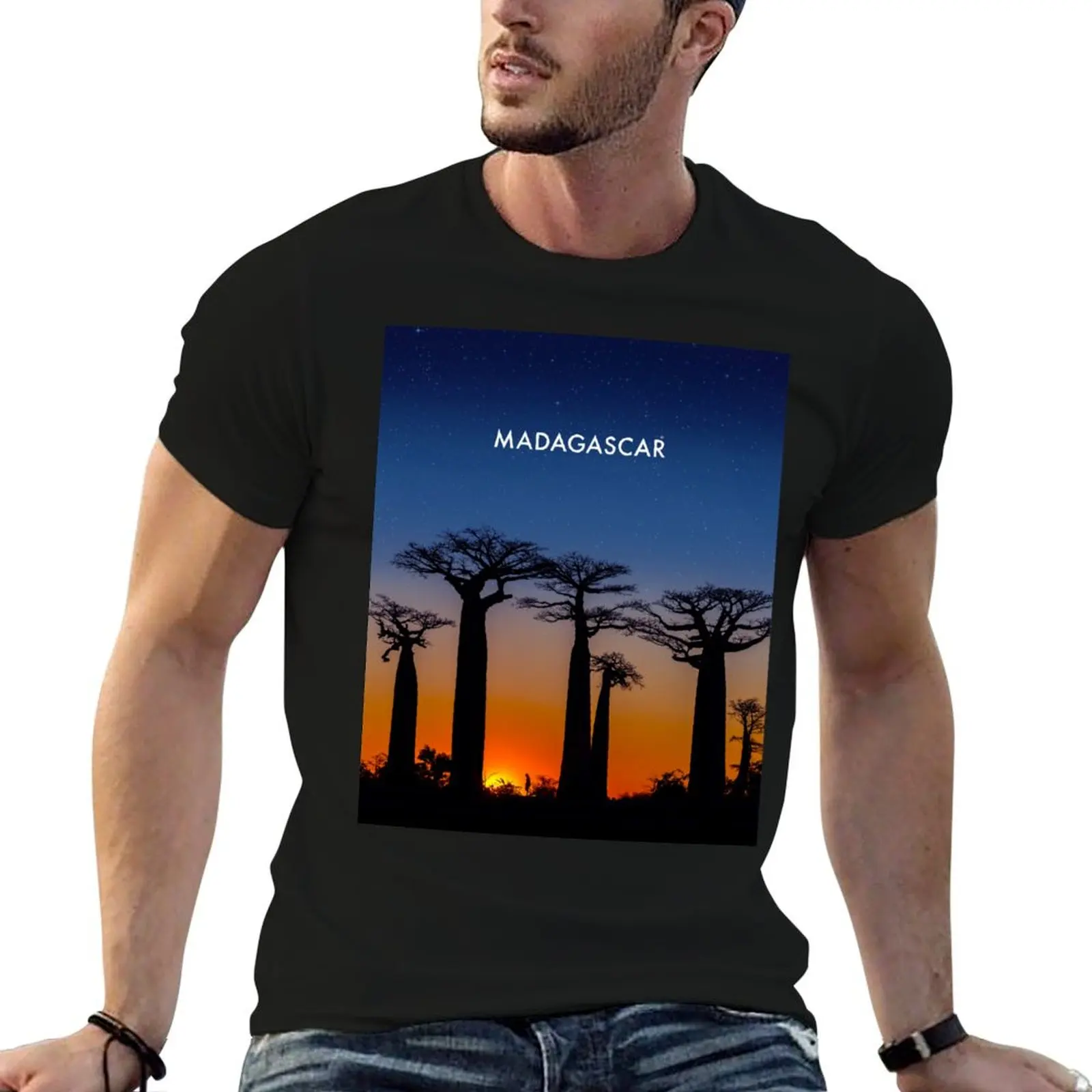 Camiseta con póster de viaje moderno de Madagascar, ropa de talla grande, camisas de diseñador, camisetas de anime, camisetas gráficas para hombre, hip hop