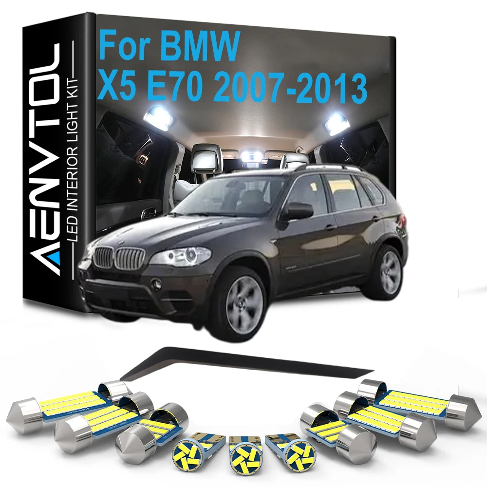 23Pcs Canbus LED Bulb Interior Dome Door Plate Light Kit For BMW X5 E70 2007 2008 2009 2010 2011 2012 2013 Accessories