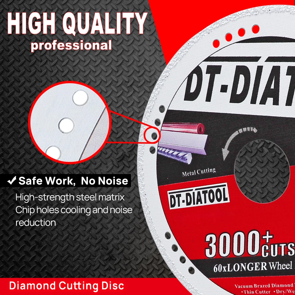 DT-DIATOOL 철 커팅 디스크 다이아몬드 톱 블레이드 강철 튜브 철근 직경 105-125mm 다이아몬드 커팅 디스크 용 금속 철 휠