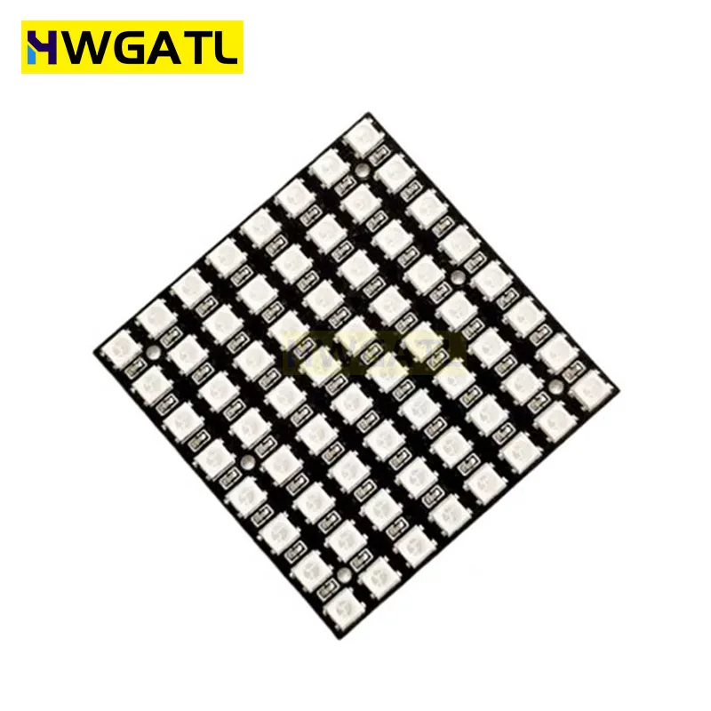 Placa de desenvolvimento de luz colorida com driver colorido embutido de 64 bits WS2812 5050 RGB LED