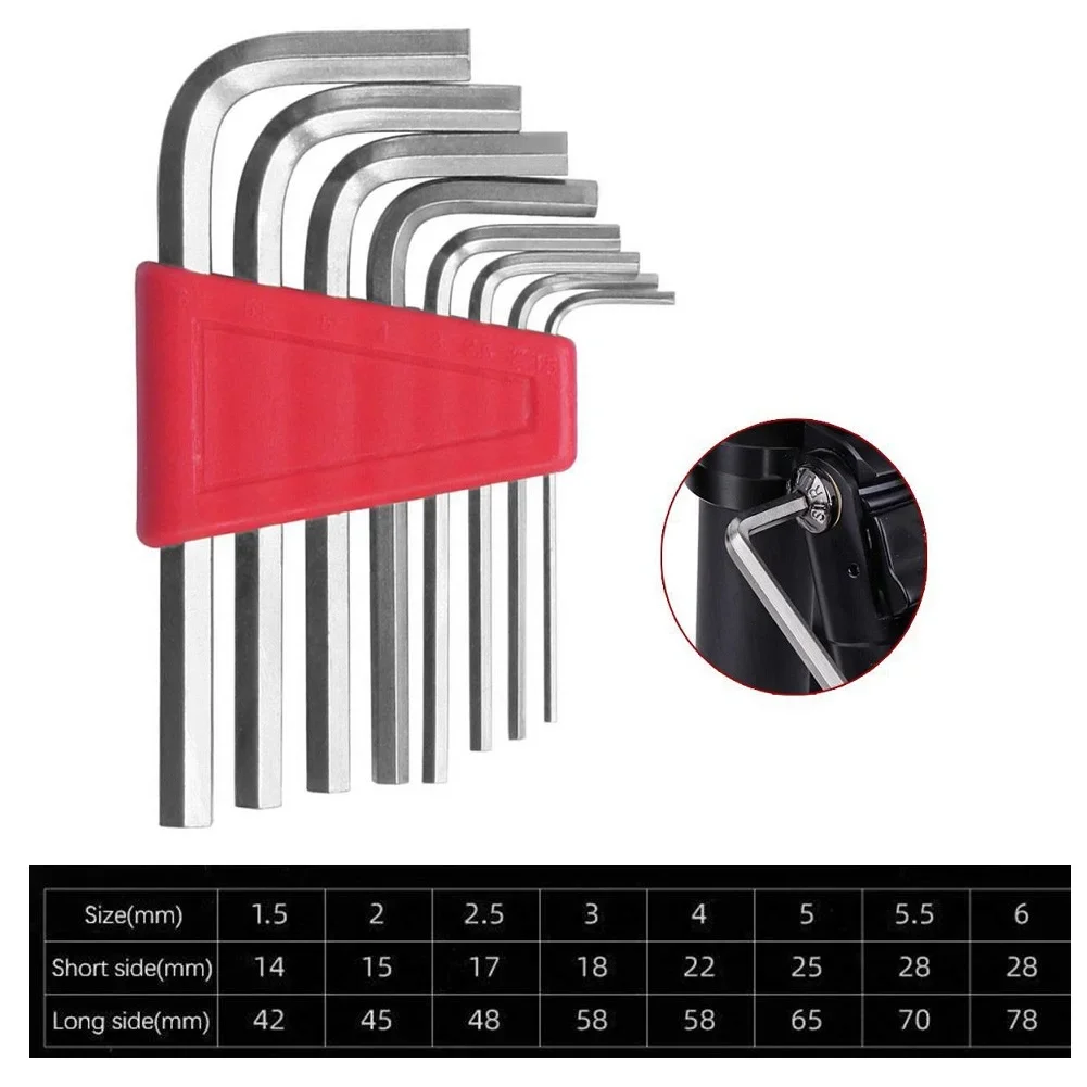 8pcs 1.5/2/2.5/3/4/5/5.5/6mm Hex Key Wrench Metric L Type Double End Wrench Set For Repairing Assembly Hand Tools